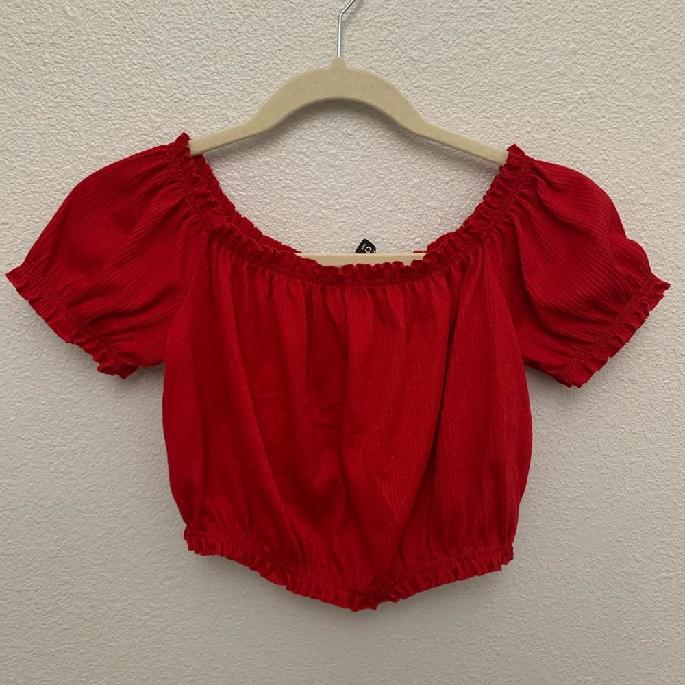 Red off the shoulder top